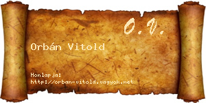 Orbán Vitold névjegykártya