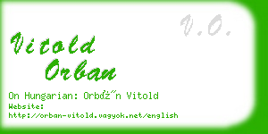 vitold orban business card